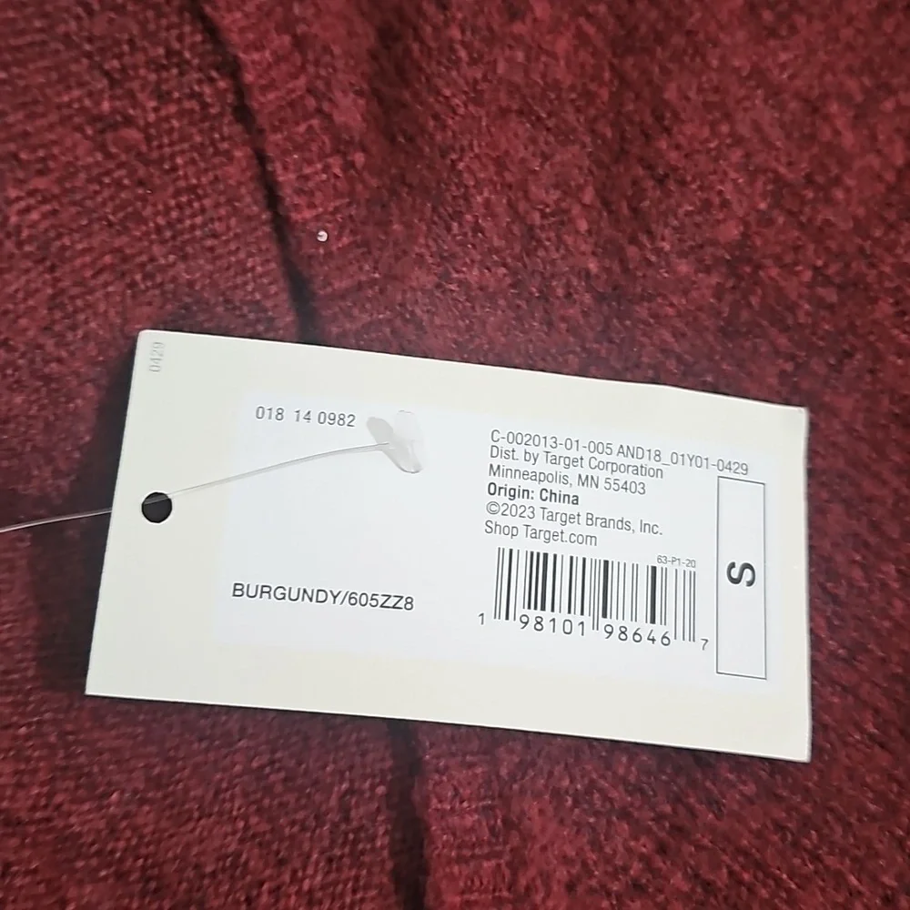 A New Day Women's Cozy Knit Pullover V-Neck Sweater Burgundy
